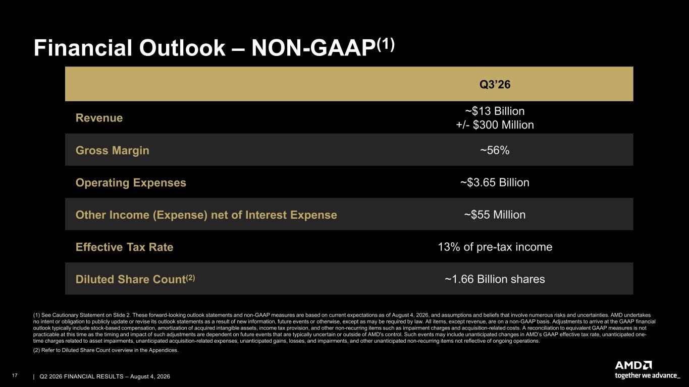 Accessible PDF of AMD Financial Results 2Q26 presentation available under Document Links dropdown when available