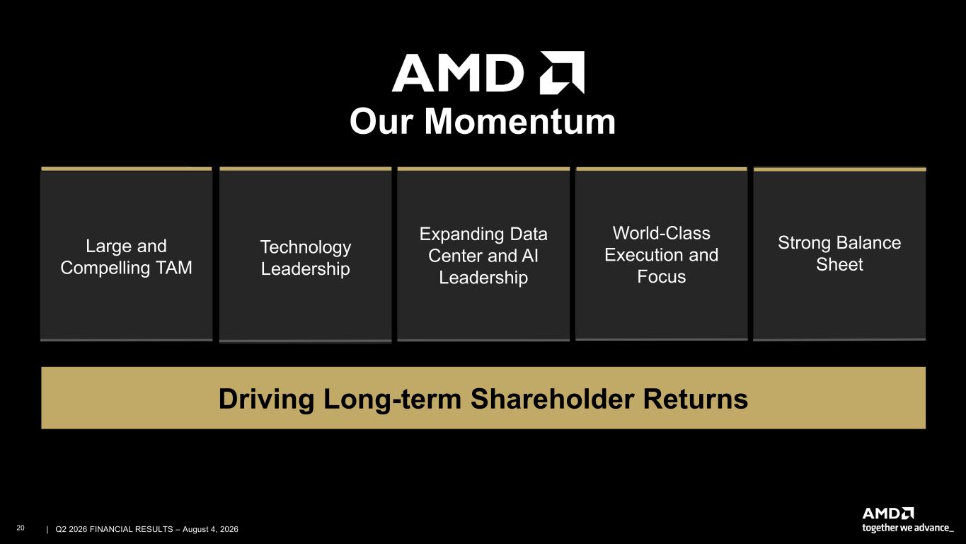 Accessible PDF of AMD Financial Results 2Q26 presentation available under Document Links dropdown when available