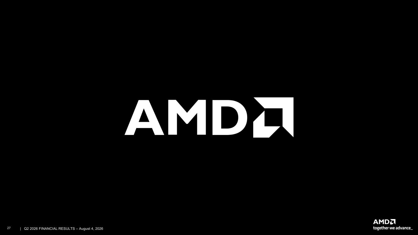Accessible PDF of AMD Financial Results 2Q26 presentation available under Document Links dropdown when available